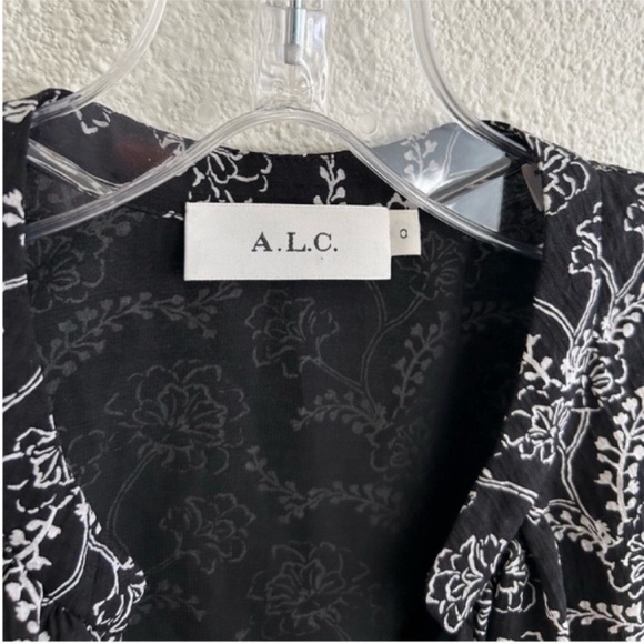 ALC Kate Floral Long Sleeve Silk Blend Midi Dress - Picture 8 of 9